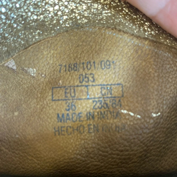 Zara Trafaluc Ankle Boots Womens‎ Size 36 US 5.5 Brown Gold Pointed Western Pull - Picture 11 of 14